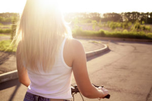Woman on bicycle